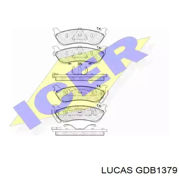 GDB1379 Lucas Колодки гальмівні задні, дискові