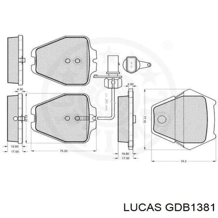 GDB1381 Lucas колодки гальмівні передні, дискові