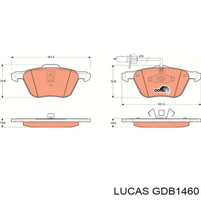 GDB1460 Lucas колодки гальмівні передні, дискові