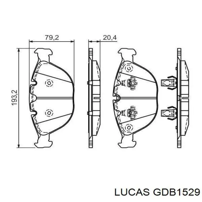 GDB1529 Lucas колодки гальмівні передні, дискові