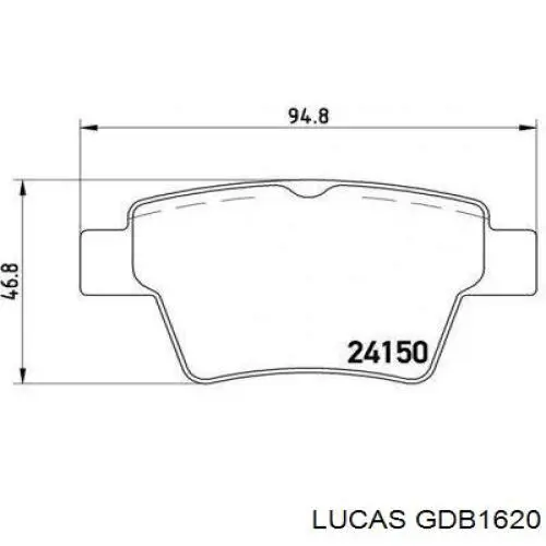GDB1620 Lucas Колодки гальмівні задні, дискові