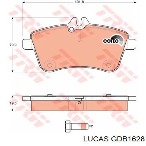 Гальмівні колодки Lucas GDB1628 ціна, від 29.34 USD