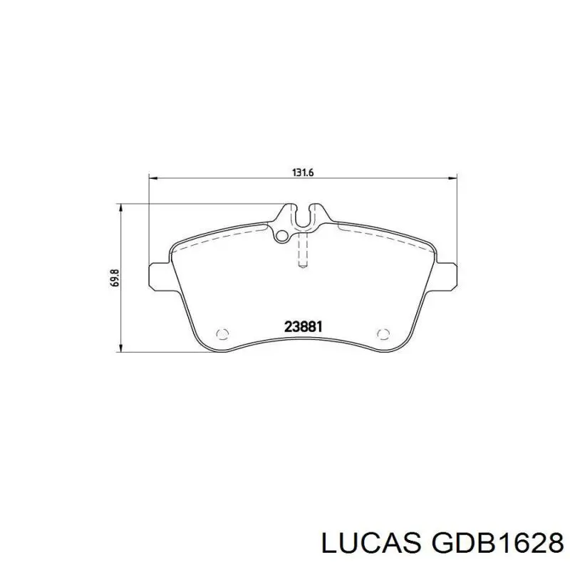 Передні тормозні колодки GDB1628 Lucas