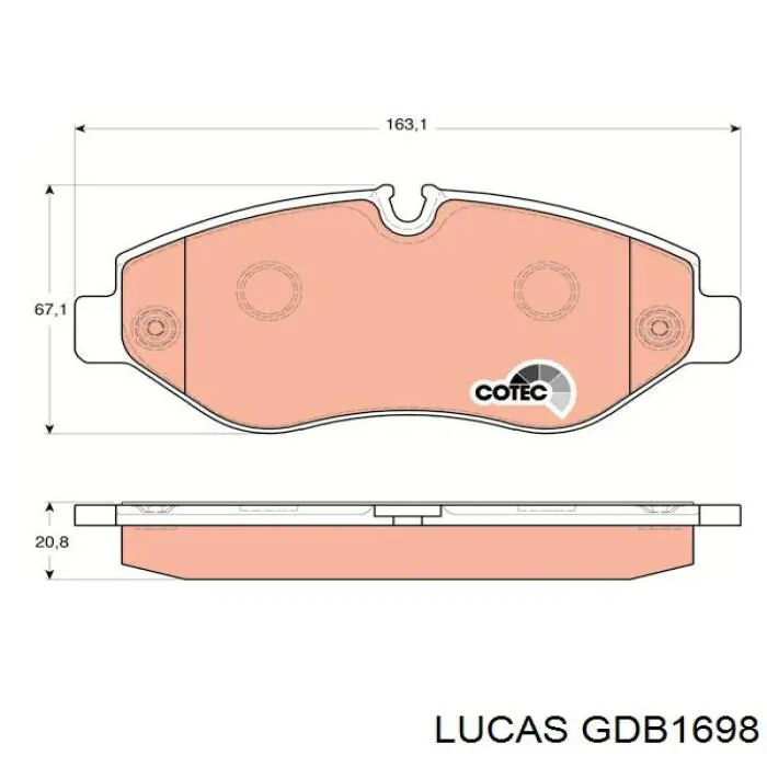 GDB1698 Lucas колодки гальмівні передні, дискові