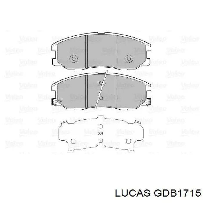 GDB1715 Lucas колодки гальмівні передні, дискові