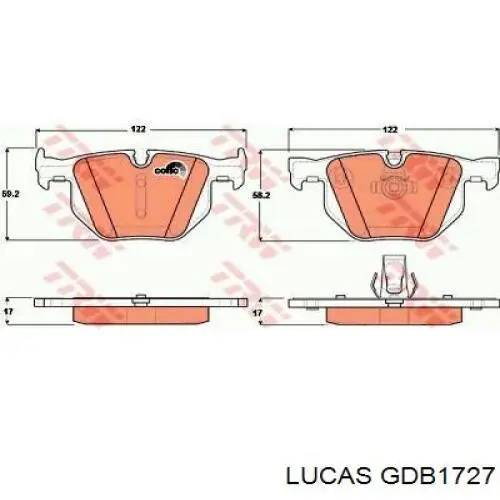 Купити GDB1727 Lucas Задні колодки