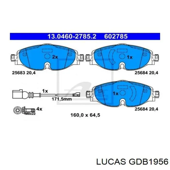 Купити GDB1956 Lucas Колодки гальмівні передні, дискові