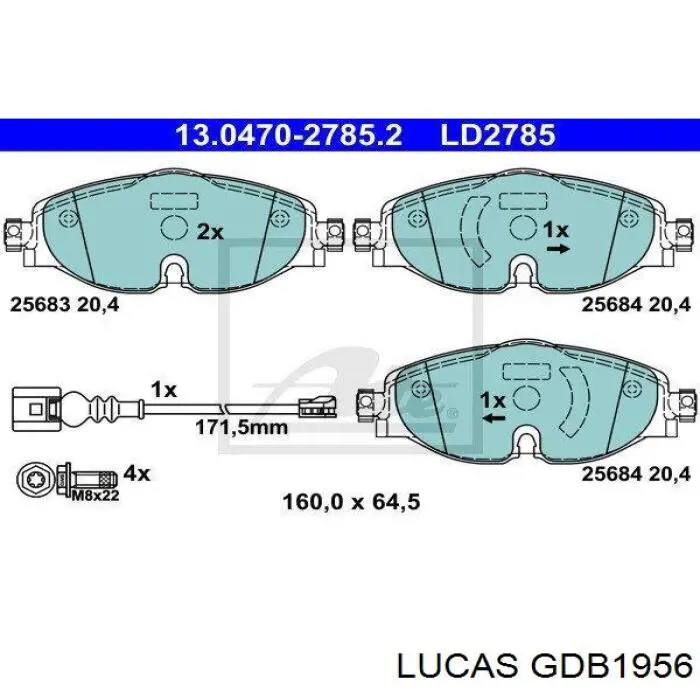 GDB1956 Lucas Передні гальмівні колодки