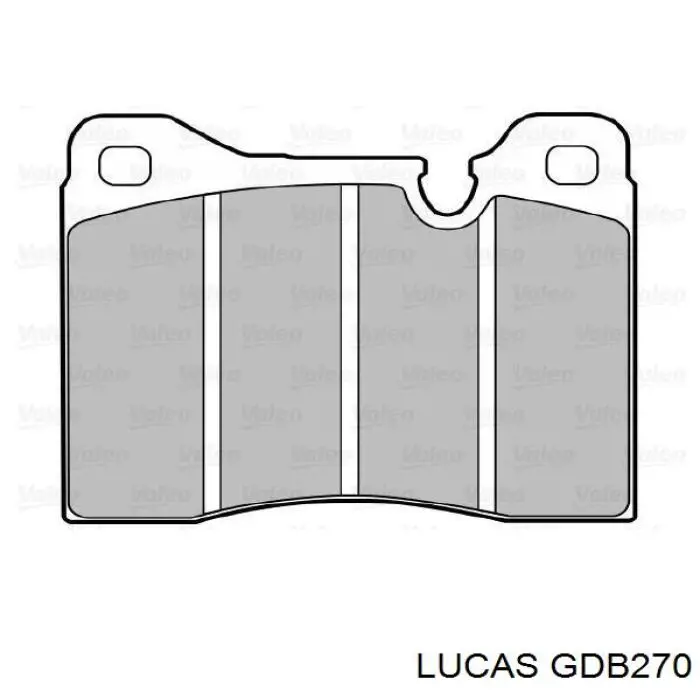 Колодки гальмівні передні, дискові GDB270 Lucas