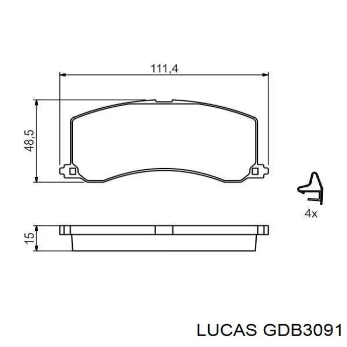 GDB3091 Lucas Передні гальмівні колодки
