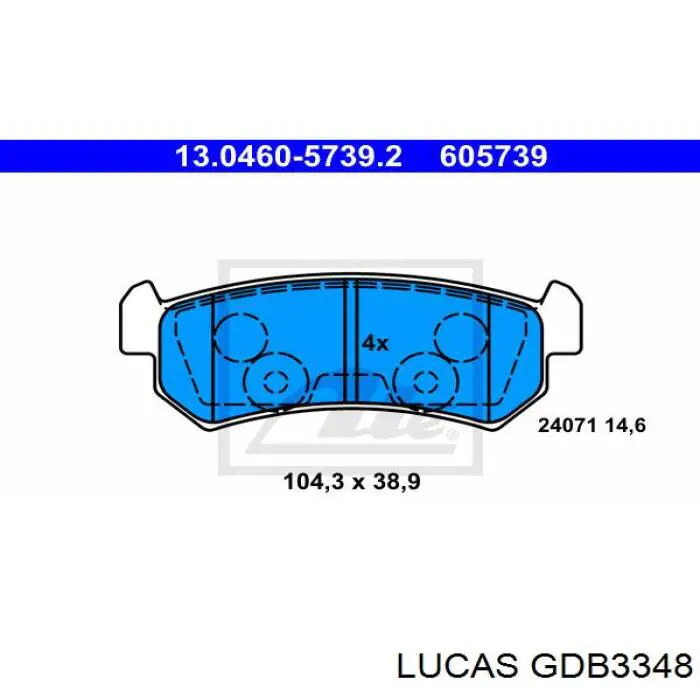 Задні гальмівні колодки Lucas GDB3348 ціна, від 11.97 USD