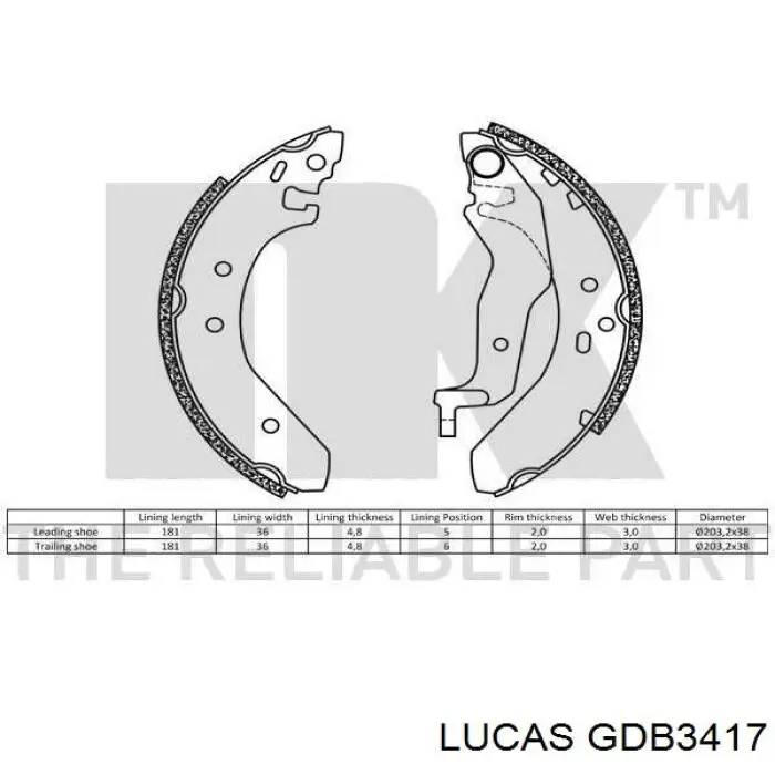 GDB3417 Lucas колодки гальмові задні, дискові