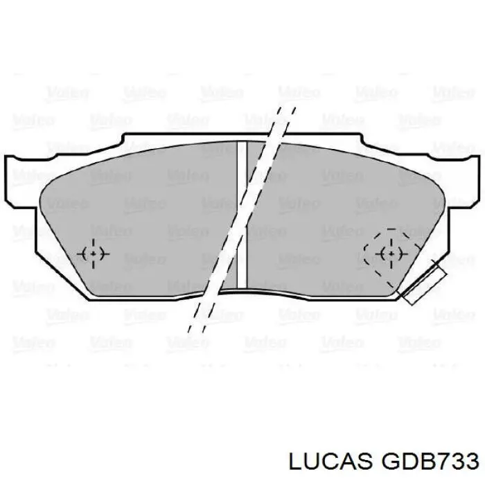 Колодки гальмівні передні, дискові GDB733 Lucas