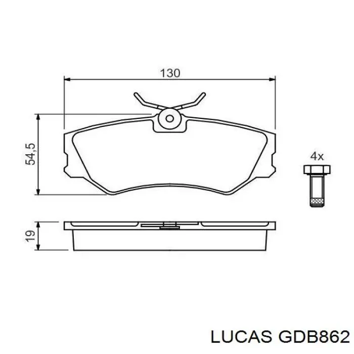 GDB862 Lucas Передні гальмівні колодки
