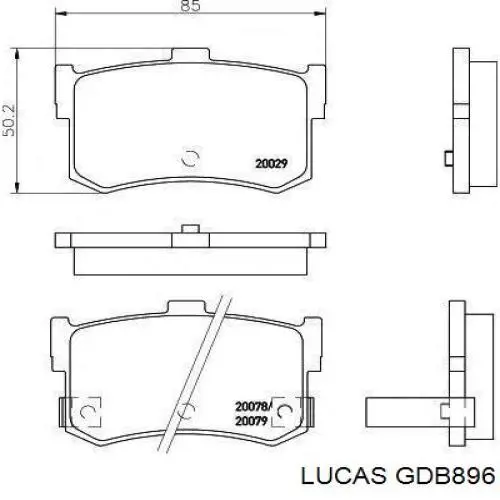 Колодки гальмові задні, дискові GDB896 Lucas