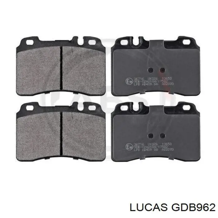 GDB962 Lucas колодки гальмівні передні, дискові