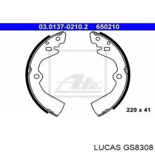 Колодки гальмові задні, барабанні GS8308 Lucas