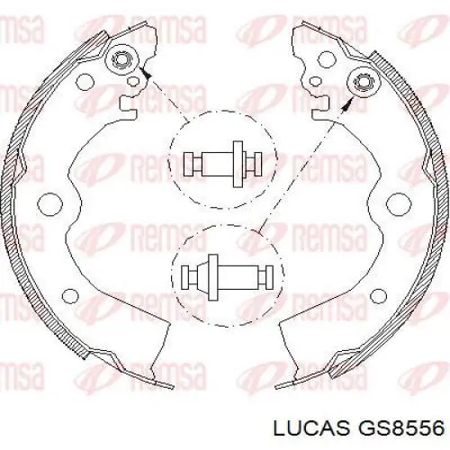Колодки гальмові задні, барабанні GS8556 Lucas