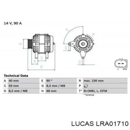 Купити LRA01710 Lucas Генератор