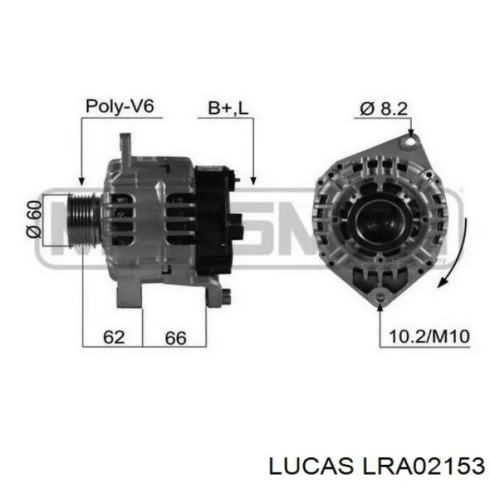 Генератор автомобільний Lucas LRA02153