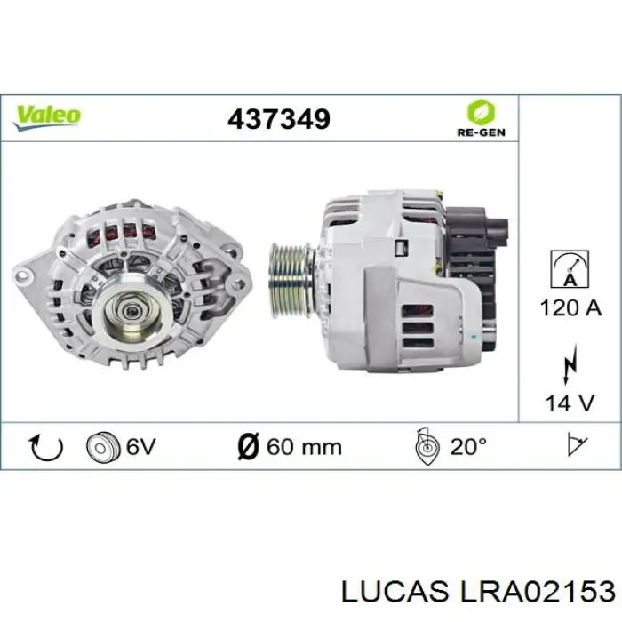 Генератор Lucas LRA02153 ціна, від 142.96 USD