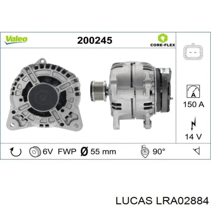 Генератор автомобільний Lucas LRA02884