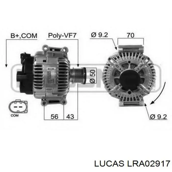 LRA02917 Lucas Авто генератор