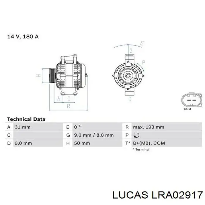 Купити LRA02917 Lucas Генератор