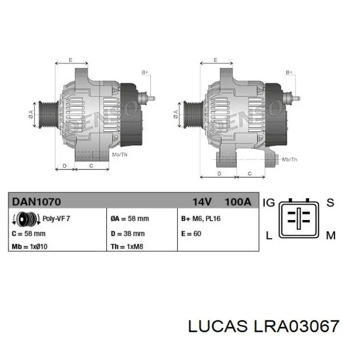 Генератор Lucas LRA03067 ціна, від 179.04 USD