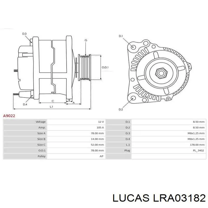 Генератор LRA03182 Lucas