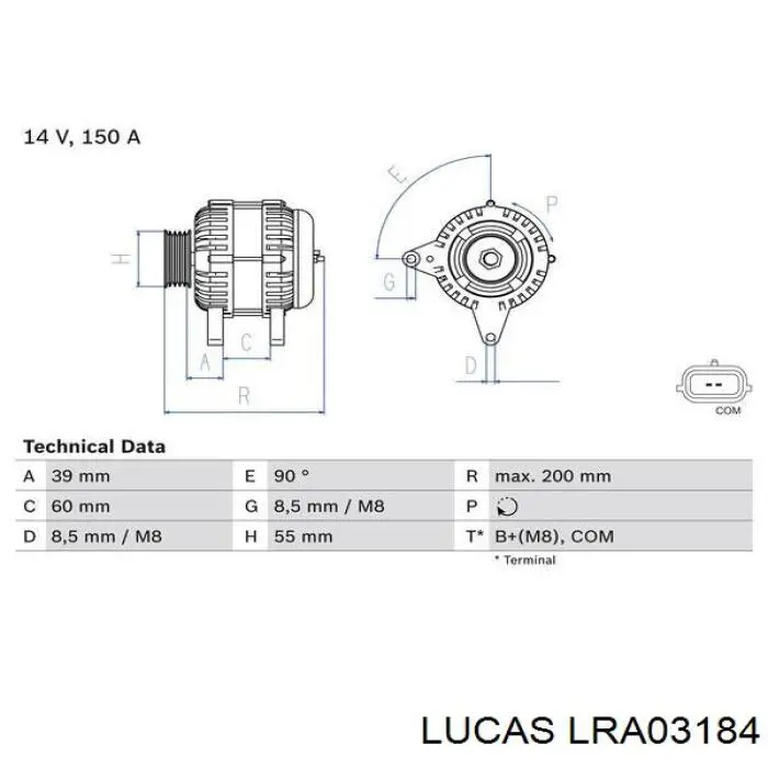 Генератор автомобільний Lucas LRA03184