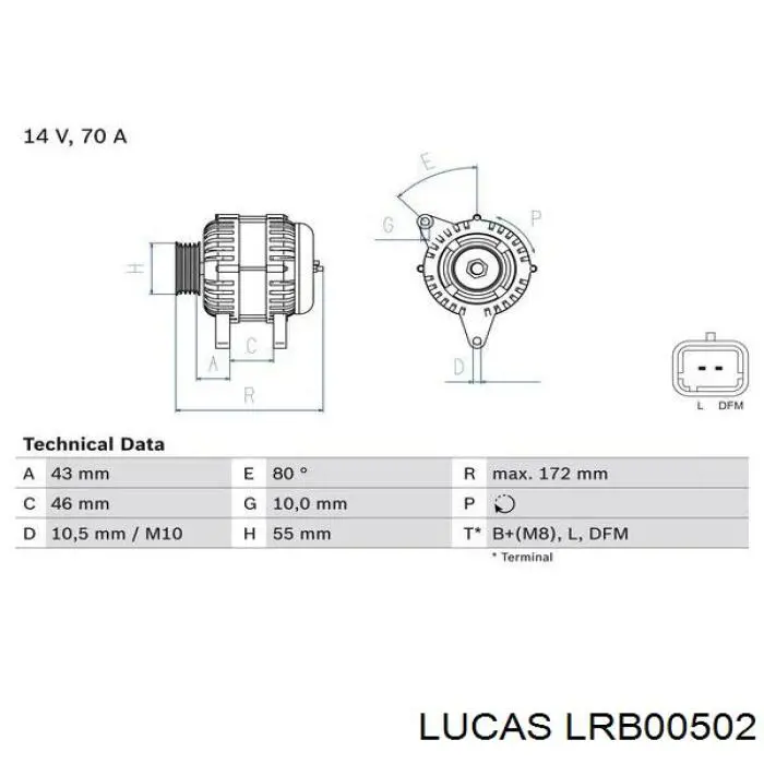 Купити LRB00502 Lucas Генератор