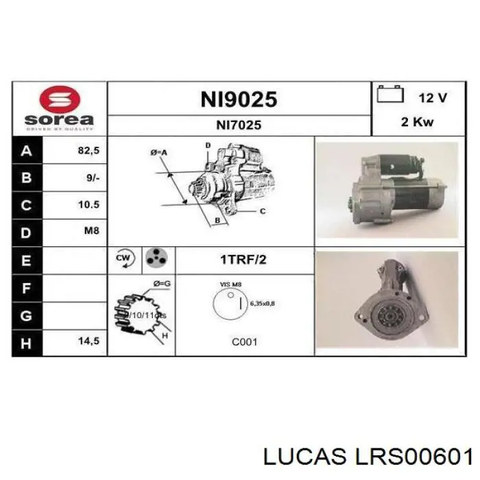 Стартер LRS00601 Lucas