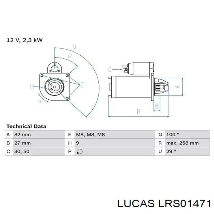 Стартер Lucas LRS01471 ціна, від 101.94 USD