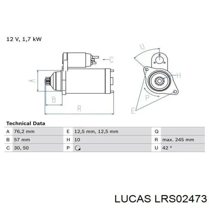 LRS02473 Lucas стартер