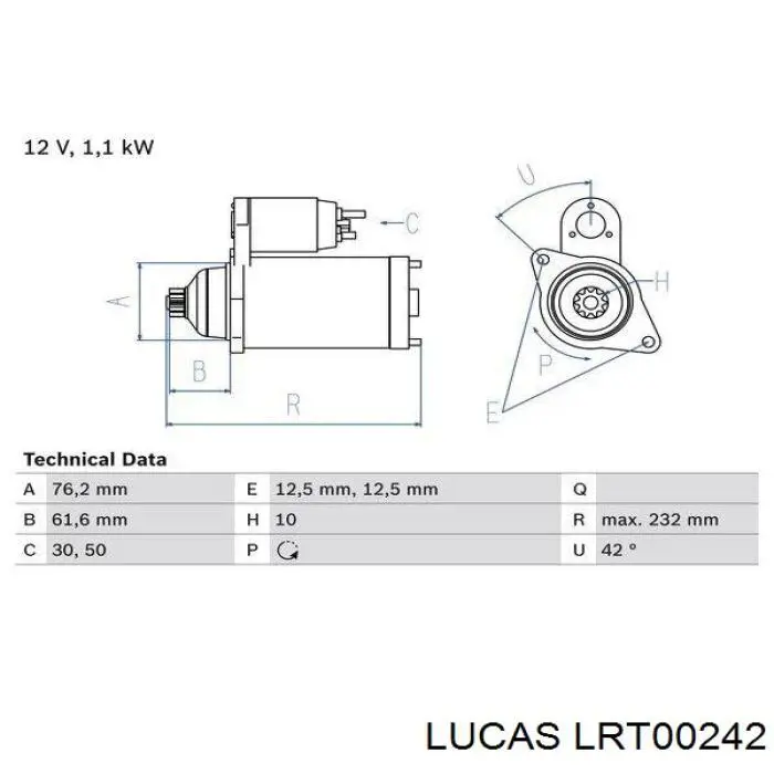 Купити LRT00242 Lucas Стартер