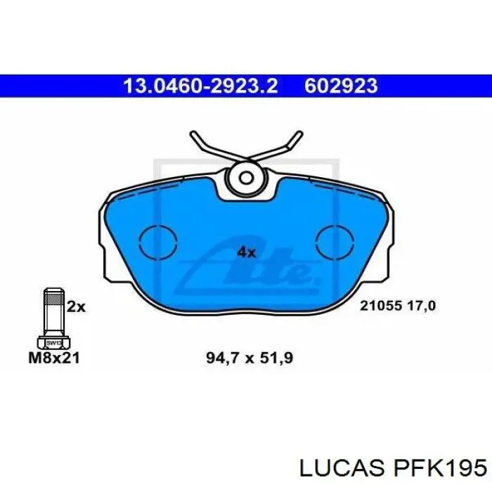 Ремкомплект гальмівних колодок A0004213091 Mercedes