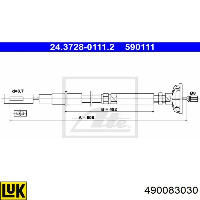 Трос зчеплення VAG 191721335A ціна, від 6.18 USD