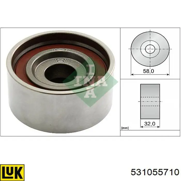 Ролик натяжителя ременя газорозподілу LUK 531055710 ціна, від 20.35 USD