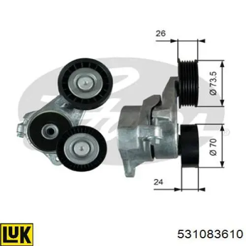 Купити 531083610 LUK Натяжний ролик