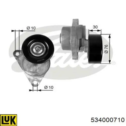 Натягувач приводного ременя Mercedes A1022006070 ціна, від 48.16 USD