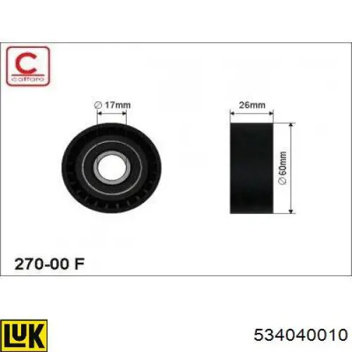 Натягувач приводного ременя LUK 534040010 ціна, від 31.06 USD