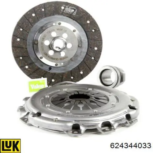 Комплект зчеплення (3 частини) LUK 624344033 ціна, від 199.84 USD