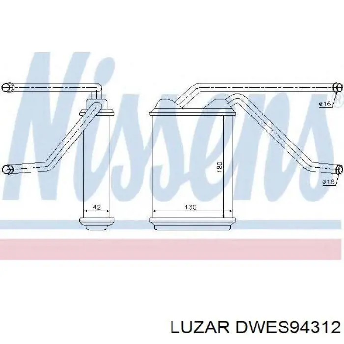 Радіатор пічки (обігрівача) DWES94312 Luzar