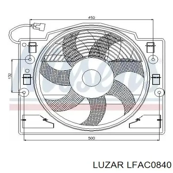 Електровентилятор кондиціонера в зборі (мотор + крильчатка) LFAC0840 LUZAR