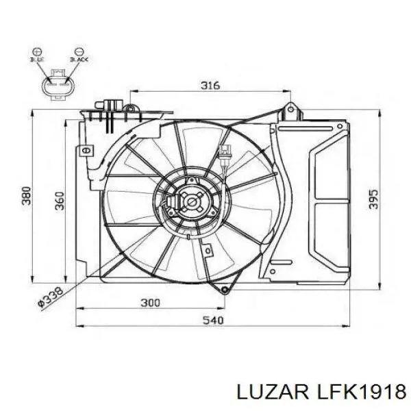 LFK1918 Luzar дифузор радіатора охолодження, в зборі з двигуном і крильчаткою