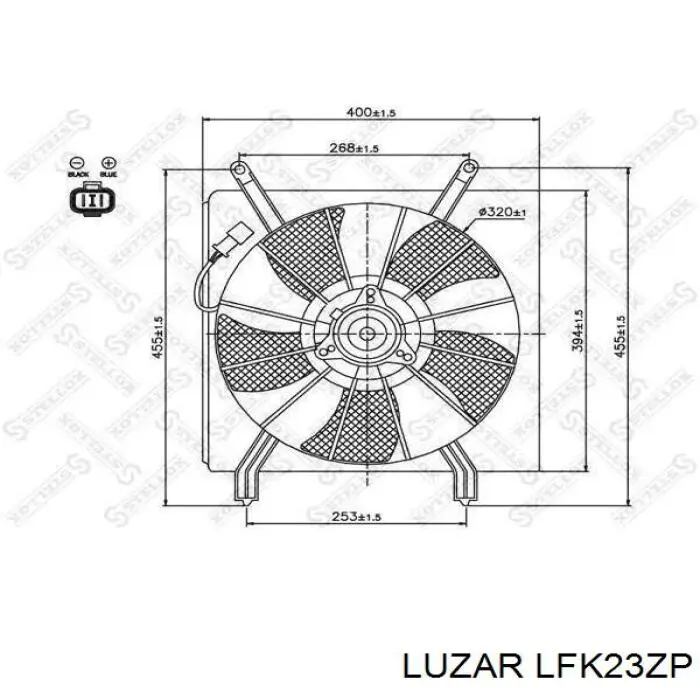 LFK23ZP Luzar дифузор радіатора охолодження, в зборі з двигуном і крильчаткою