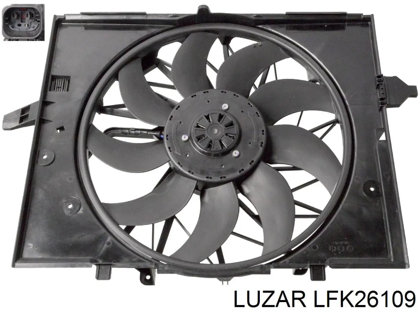 LFK26109 Luzar дифузор радіатора охолодження, в зборі з двигуном і крильчаткою