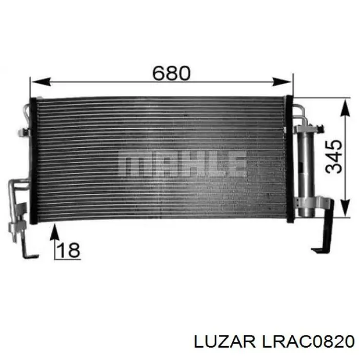 Радіатор кондиціонера LRAC0820 Luzar