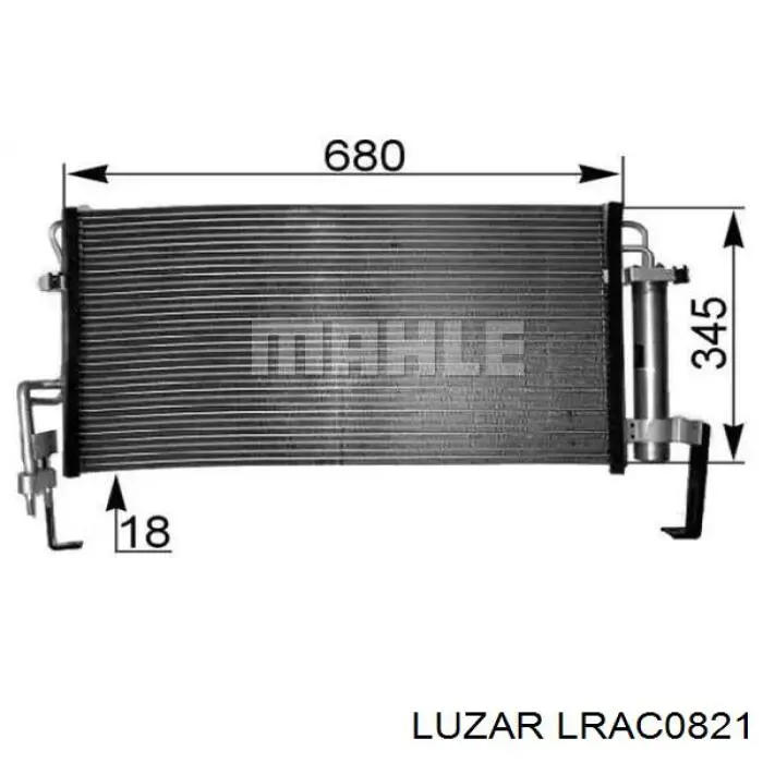 Радіатор кондиціонера LRAC0821 Luzar